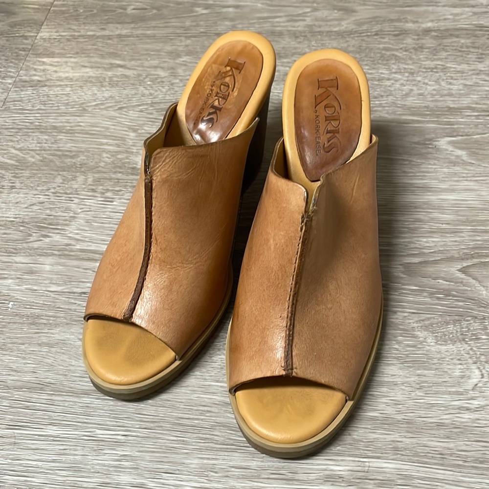 KorkEase Cammi Open Toe Leather Mule Sandal